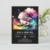 Elegant Custom Dragon Birthday Einladung (Stehend Vorderseite)