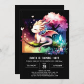 Elegant Custom Dragon Birthday Einladung (Vorne/Hinten)
