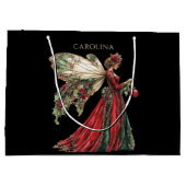 Elegant Custom Fairy Christmas Große Geschenktüte (Rückseite)