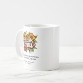 Elegant Custom Floral Vielen Dank für Ihre Hochzei Kaffeetasse (Vorderseite Links)