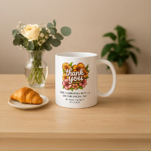 Elegant Custom Floral Vielen Dank für Ihre Hochzei Kaffeetasse