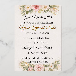 Elegant Custom Floral Wedding Invitations Design Folieneinladung