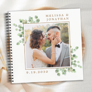 Elegant Custom Foto Greenerity Wedding Guest Book Notizblock
