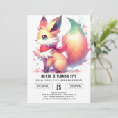 Elegant Custom Fox Geburtstag Einladung (Stehend Vorderseite)
