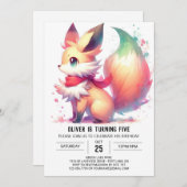Elegant Custom Fox Geburtstag Einladung (Vorne/Hinten)