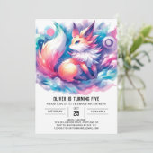 Elegant Custom Fox Geburtstag Einladung (Stehend Vorderseite)