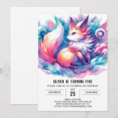 Elegant Custom Fox Geburtstag Einladung (Vorne/Hinten)