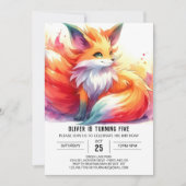 Elegant Custom Fox Geburtstag Einladung (Vorderseite)