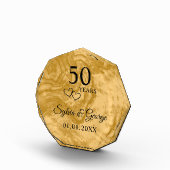 Elegant Custom Golden 50-jähriges Bestehen Fotoblock (Rechts)