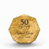 Elegant Custom Golden 50-jähriges Bestehen Fotoblock (Vorderseite)