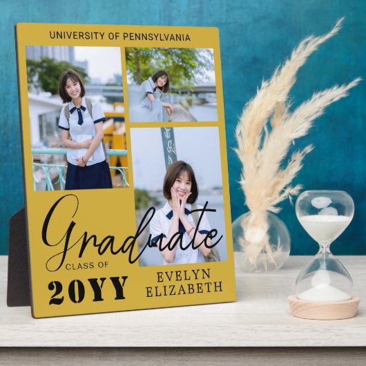 Elegant Custom Graduation Photo Memory Plaque Fotoplatte (Seite)