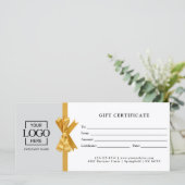 Elegant Custom Gray Business Gift Certificate (Stehend Vorderseite)