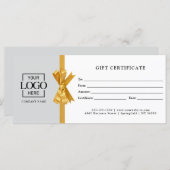 Elegant Custom Gray Business Gift Certificate (Vorne/Hinten)