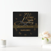 Elegant Custom Happy 50 Jahre Quadratische Wanduhr (Zuhause)
