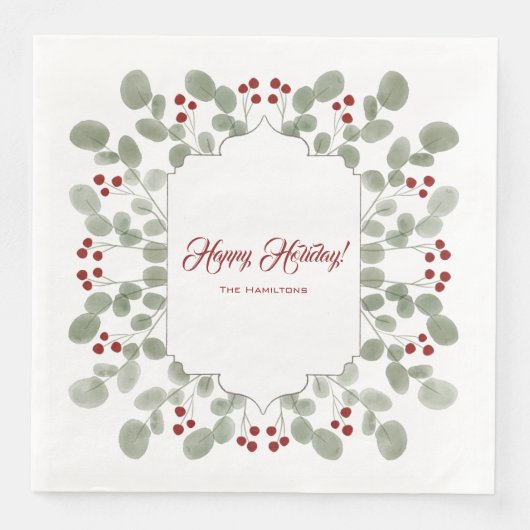 Elegant Custom Holiday Napkin Serviette (Vorderseite)