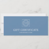 Elegant Custom Logo Blue Gift Certificate Voucher (Vorderseite)
