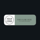 Elegant custom Logo Employee magnetic, safety pin Namensschild<br><div class="desc">Easily personalize this elegant Custom Safety Employee Pin with name, profession, job title and business logo. A simple and elegant business design in organic sage green cute ecofriendly colors fully customizable, sans-serif basic and modern fonts and a professional and clear look. Available with safety pin back or magnetic back fastener,...</div>