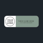 Elegant custom Logo Employee magnetic, safety pin Namensschild<br><div class="desc">Easily personalize this elegant Custom Safety Employee Pin with name, profession, job title and business logo. A simple and elegant business design in organic sage green cute ecofriendly colors fully customizable, sans-serif basic and modern fonts and a professional and clear look. Available with safety pin back or magnetic back fastener,...</div>