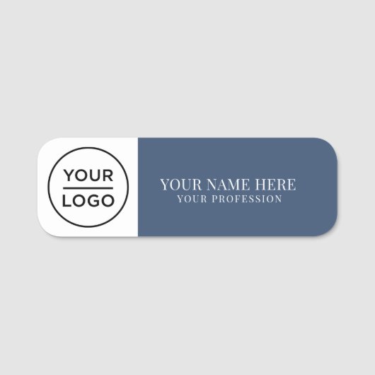 Elegant custom Logo Employee magnetic, safety pin Namensschild (Vorderseite)