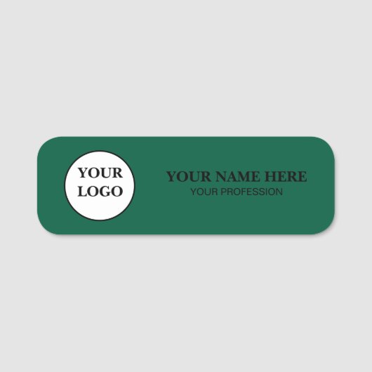 Elegant Custom Logo Employee Name Tag Namensschild (Vorderseite)