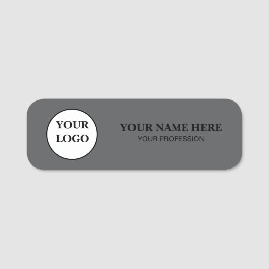 Elegant Custom Logo Employee Name Tag Namensschild (Vorderseite)