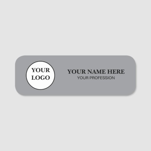 Elegant Custom Logo Employee Name Tag Namensschild (Vorderseite)