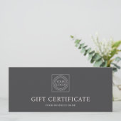 Elegant Custom Logo Gift Certificate Off-white (Stehend Vorderseite)