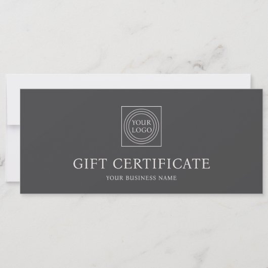 Elegant Custom Logo Gift Certificate Off-white (Vorderseite)