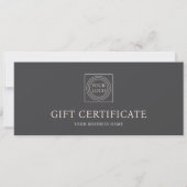 Elegant Custom Logo Gift Certificate Pink Gray (Vorderseite)