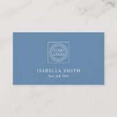Elegant Custom Logo Minimalist Muted Blue Visitenkarte (Vorderseite)