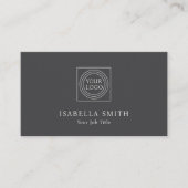 Elegant Custom Logo Minimalist Off-White Gray Visitenkarte (Vorderseite)