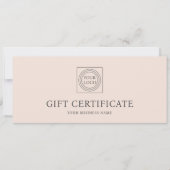 Elegant Custom Logo Pink Gift Certificate Voucher (Vorderseite)