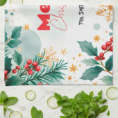 Elegant Custom Merry Weihnachtsküche Handtuch (Gefaltet)