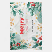 Elegant Custom Merry Weihnachtsküche Handtuch (Vertikal)
