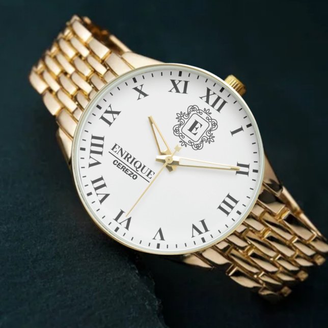 Elegant Custom Monogram Timeless Personalized Keep Armbanduhr (Von Creator hochgeladen)