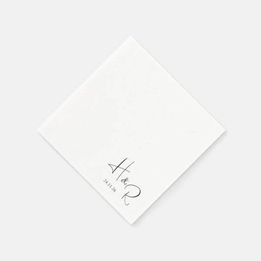 Elegant Custom Monogram Wedding Napkins Serviette (Ecke)