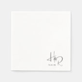 Elegant Custom Monogram Wedding Napkins Serviette (Vorderseite)