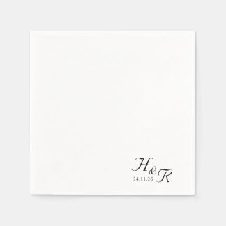 Elegant Custom Monogram Wedding Napkins Serviette