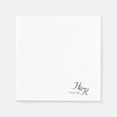 Elegant Custom Monogram Wedding Napkins Serviette (Vorderseite)