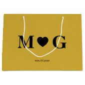 Elegant Custom Monogrammed Gift Bag for Couples Große Geschenktüte (Vorderseite)