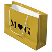 Elegant Custom Monogrammed Gift Bag for Couples Große Geschenktüte (Vorderseite Schrägansicht)