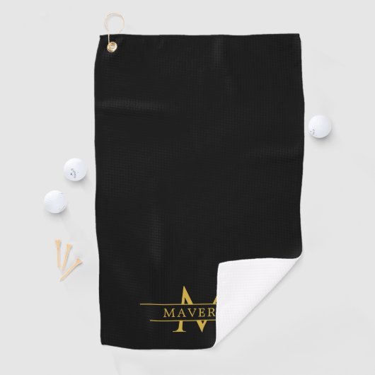 Elegant Custom Name and Initials Golf Towel Design Golfhandtuch (Insitu)