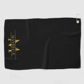 Elegant Custom Name and Initials Golf Towel Design Golfhandtuch (Horizontal)