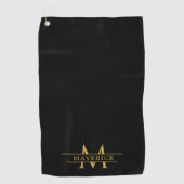 Elegant Custom Name and Initials Golf Towel Design Golfhandtuch (Vorderseite)