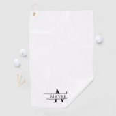 Elegant Custom Name and Initials White Golfhandtuch (Insitu)