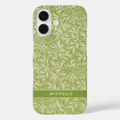 Elegant Custom Name Green Botanical Case-Mate iPhone Hülle (Rückseite)