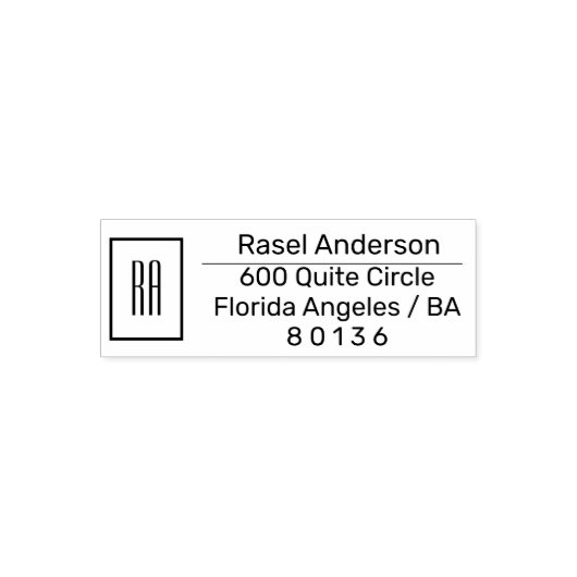 Elegant Custom Name & Monogram Permastempel (Design)