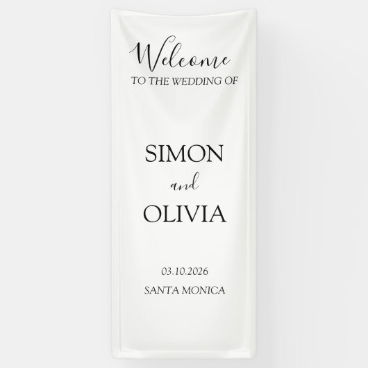 Elegant Custom Names and Date Ceremony Banner (Vertikal)