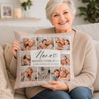 Elegant Custom Nana Photo Collage Keepsake Kissen