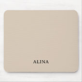 Elegant Custom Personalized Beige & Monogram Mousepad (Vorne)